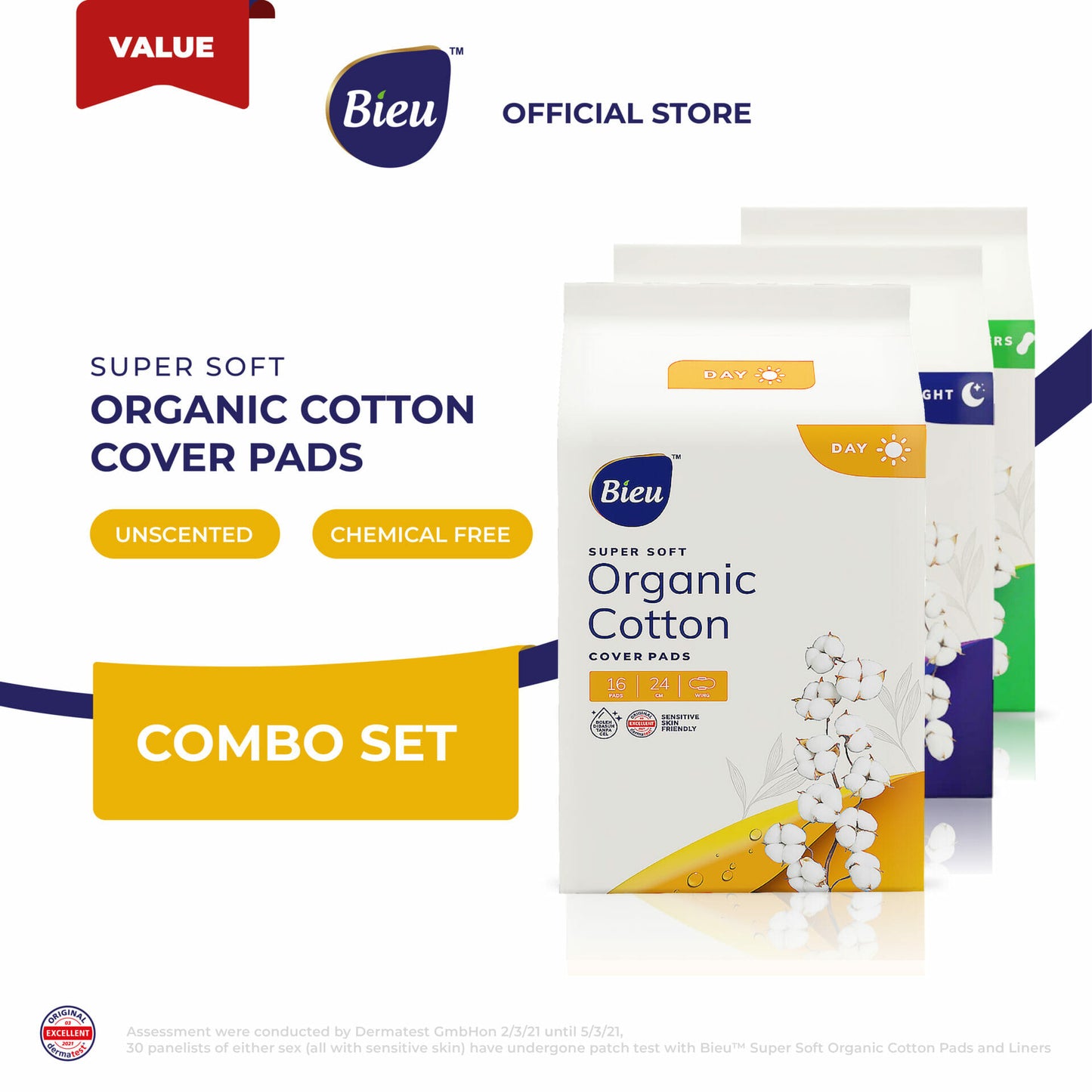Bieu Super Soft Organic Cotton Pads [Monthly Saver]